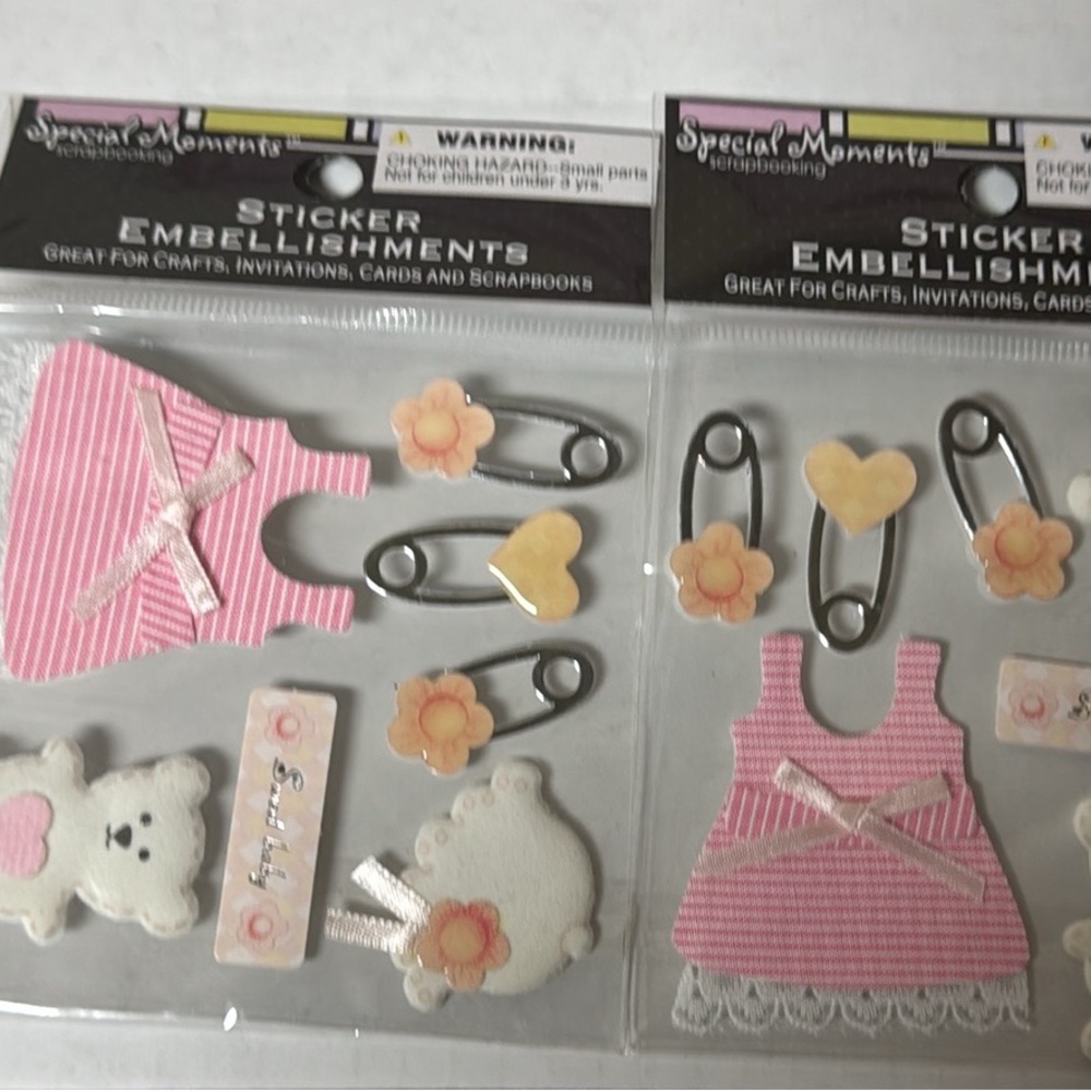 Special Moments Pink Sticker Embellishments Baby Sticker Set